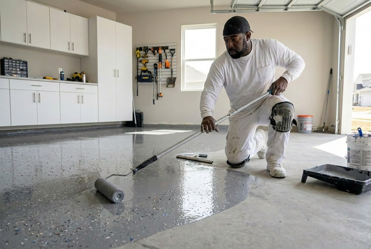 Jerry, co-owner of Creative Painting and More 2 LLC — Epoxy garage floor